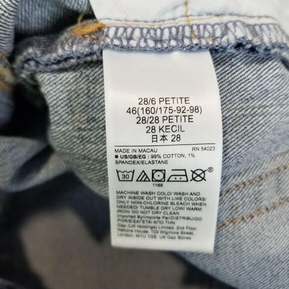 GAP Jeans Womens 6 Petite Blue Cheeky Straight High Rise Light Denim - Picture 8 of 12